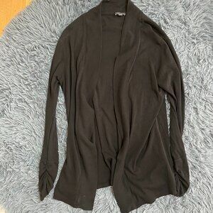 Lila P Black Cotton Cardigan Size L Made in Peru